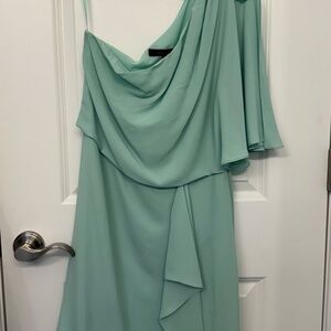 BCBGMaxAzria One-Shoulder Mint Dress